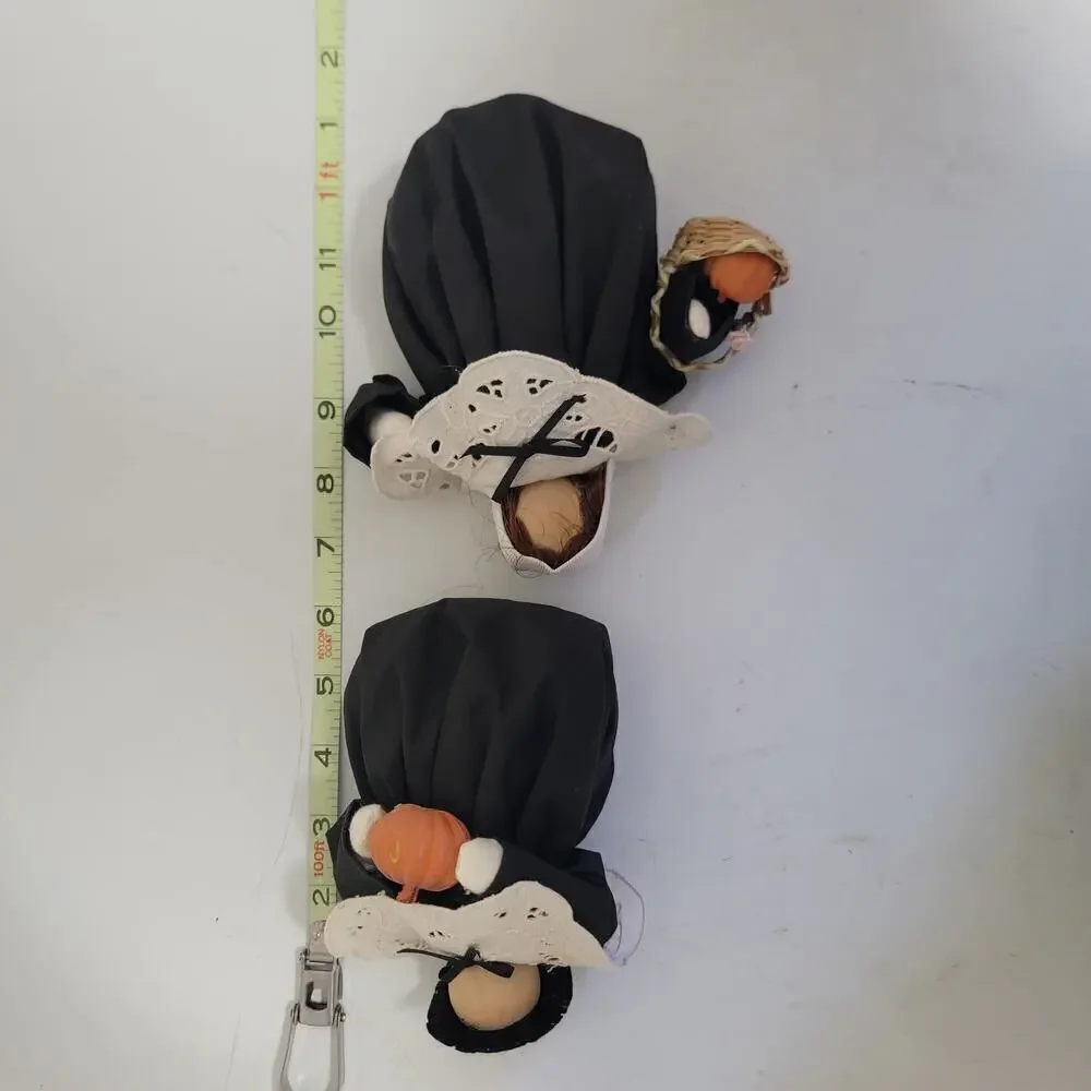 Vintage Thanksgiving Autumn Fall Bean Bag Pilgrim Decorations Set of 2